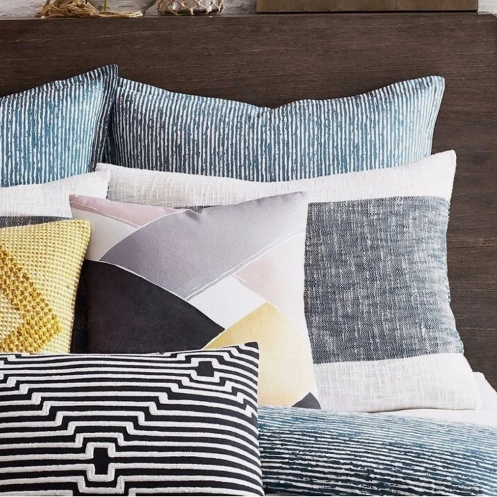 Kas Room Blue and White Striped South Hampton Collection Euro Sham 26” x 26”